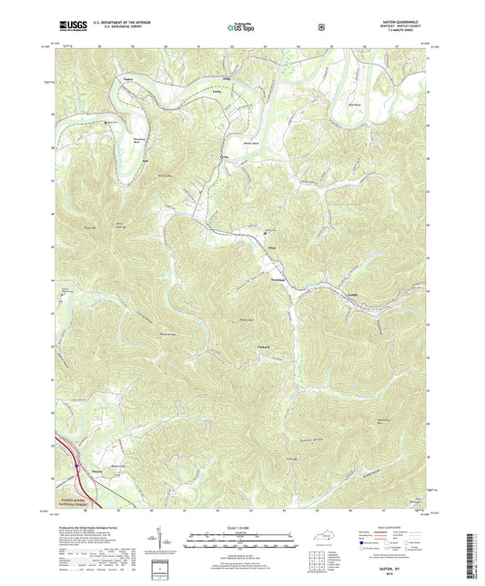 Saxton Kentucky US Topo Map Image