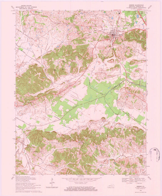 Classic USGS Sebree Kentucky 7.5'x7.5' Topo Map Image