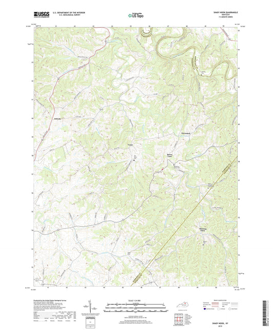 Shady Nook Kentucky US Topo Map Image