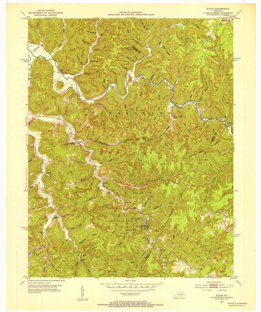 USGS Classic Slade Kentucky 7.5'x7.5' Topo Map Image