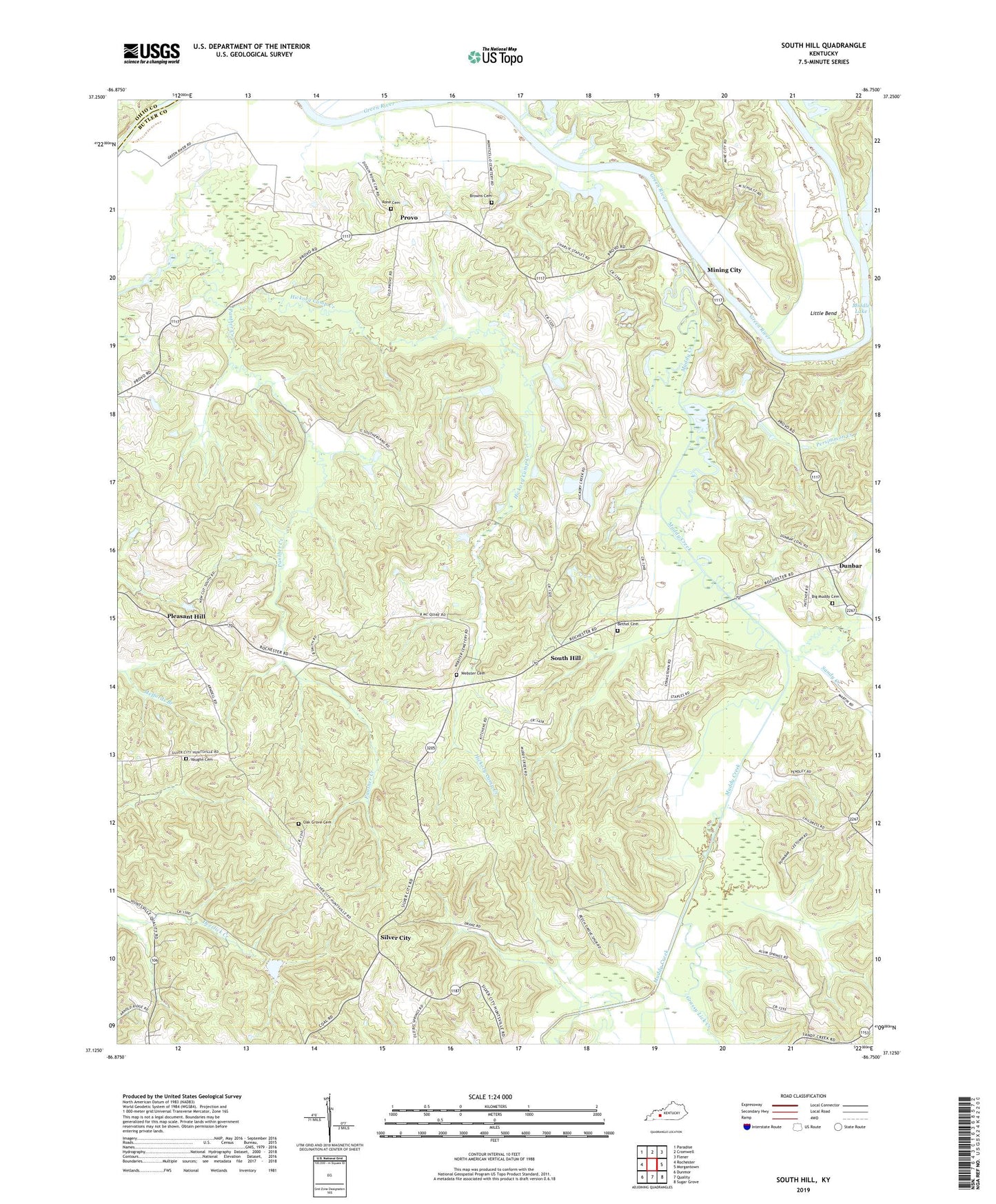 South Hill Kentucky US Topo Map Image