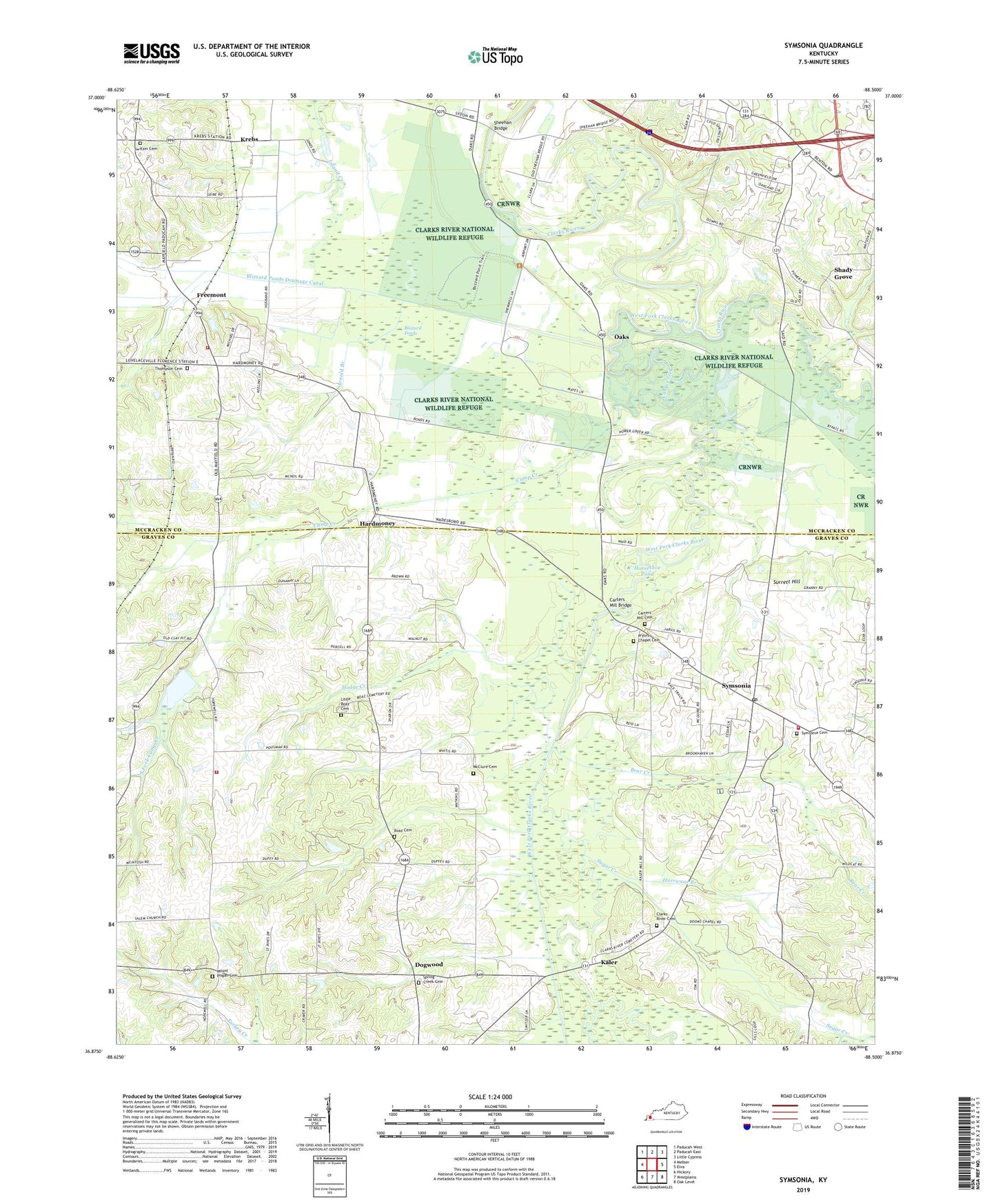 Symsonia Kentucky US Topo Map Image