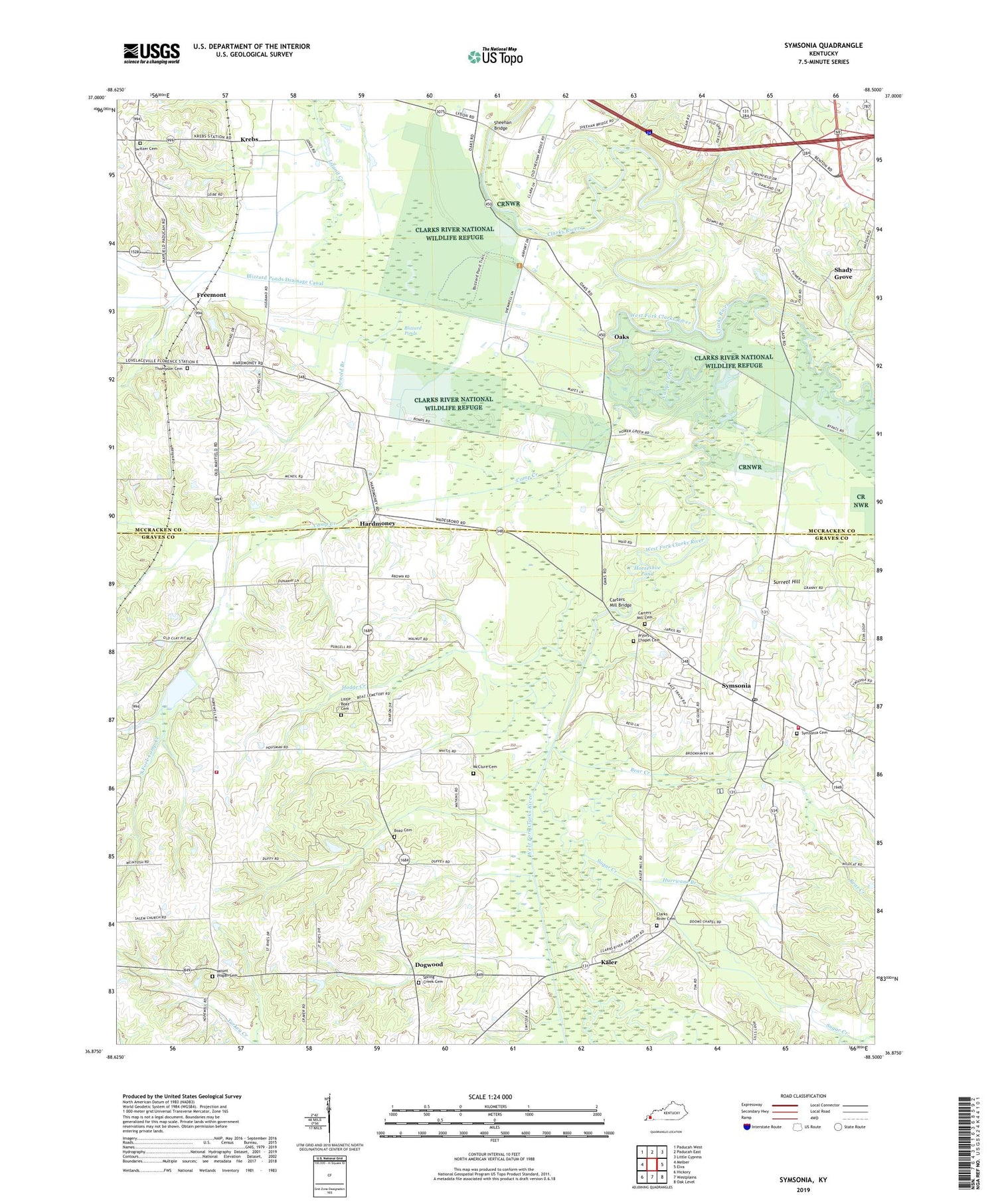 Symsonia Kentucky US Topo Map Image