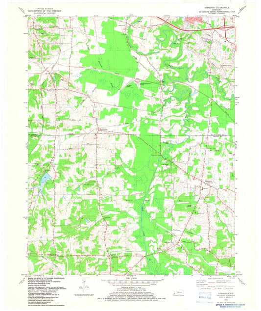 Classic USGS Symsonia Kentucky 7.5'x7.5' Topo Map Image