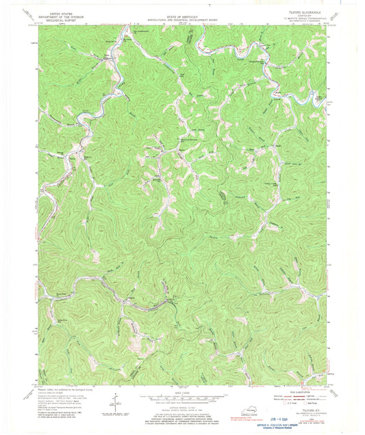 Classic USGS Tilford Kentucky 7.5'x7.5' Topo Map Image