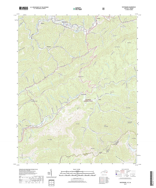 Whitesburg Kentucky US Topo Map Image