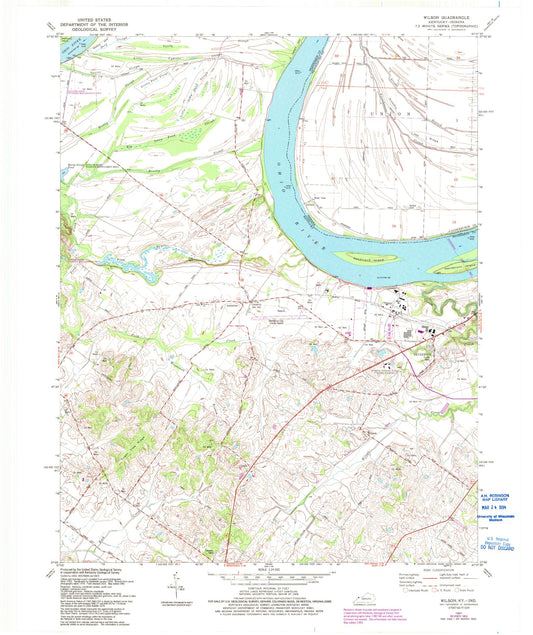 Classic USGS Wilson Kentucky 7.5'x7.5' Topo Map Image
