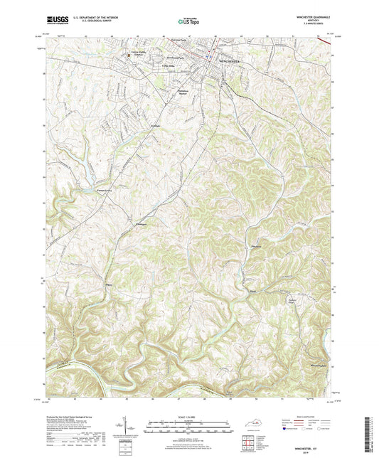 Winchester Kentucky US Topo Map Image