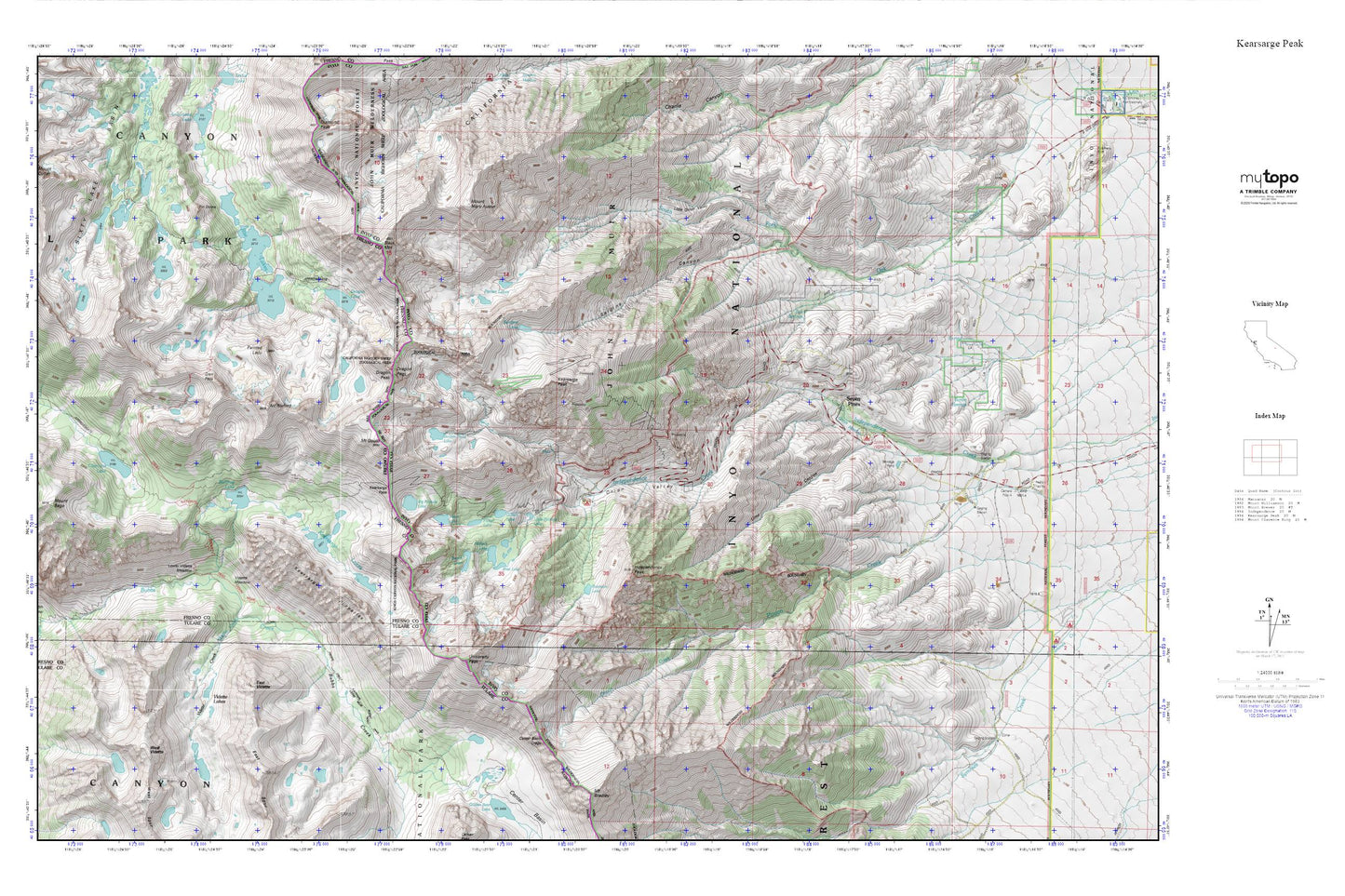 Kearsarge Peak MyTopo Explorer Series Map Image