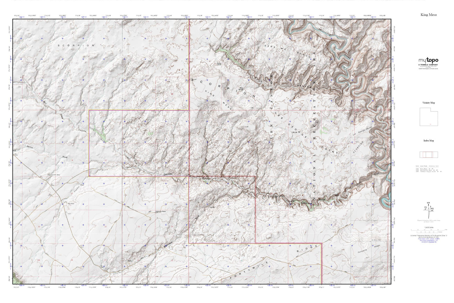 King Mesa MyTopo Explorer Series Map Image