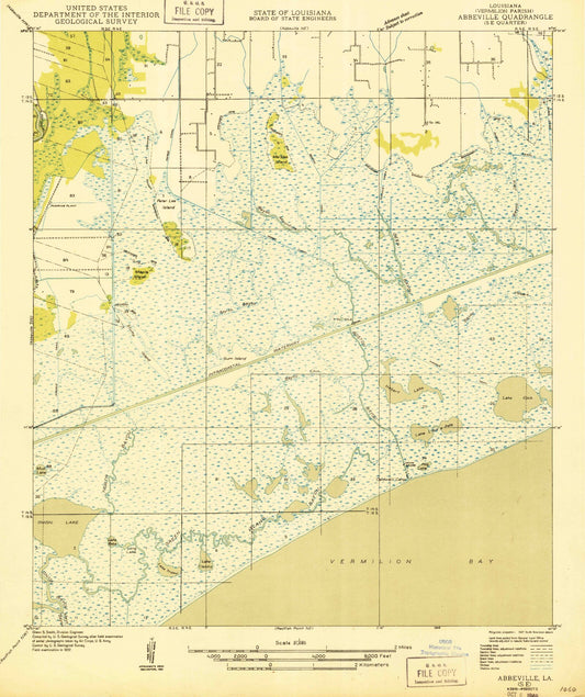 Classic USGS Hebert Lake Louisiana 7.5'x7.5' Topo Map Image