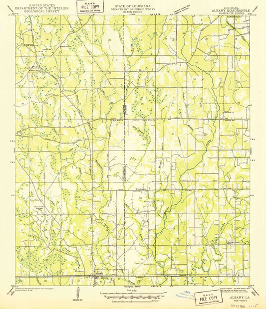 Classic USGS Albany Louisiana 7.5'x7.5' Topo Map Image