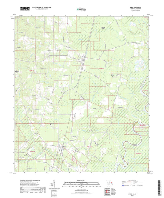 Angie Louisiana US Topo Map Image