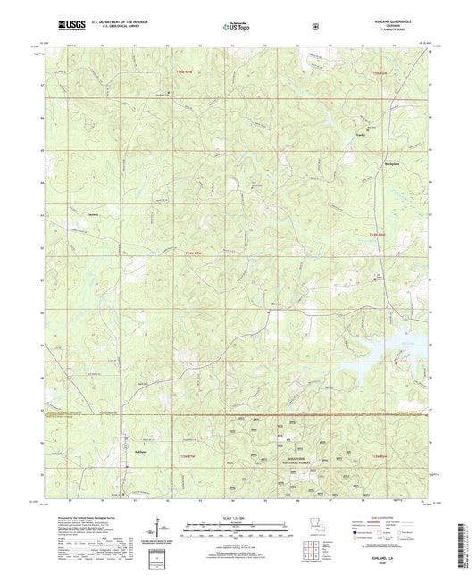 Ashland Louisiana US Topo Map Image