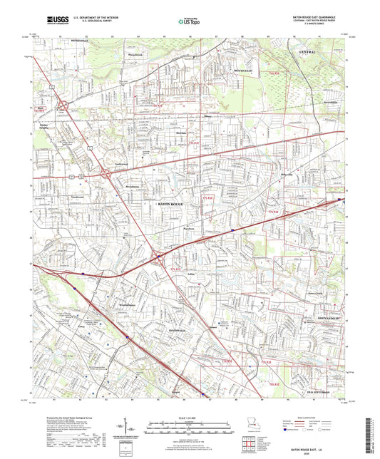 Baton Rouge East Louisiana US Topo Map Image