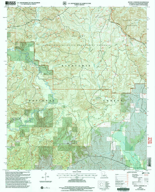 Classic USGS Bayou Livrogne Louisiana 7.5'x7.5' Topo Map Image