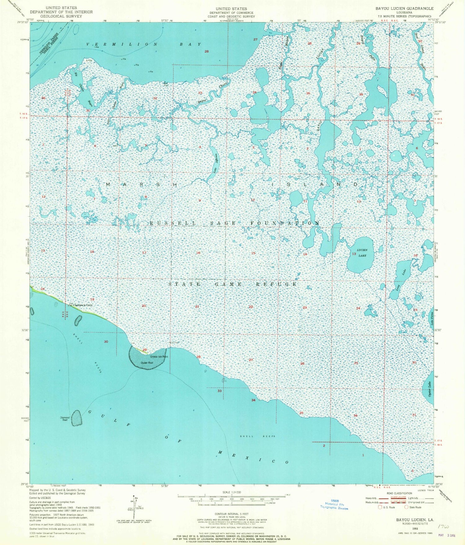 Classic USGS Bayou Lucien Louisiana 7.5'x7.5' Topo Map Image