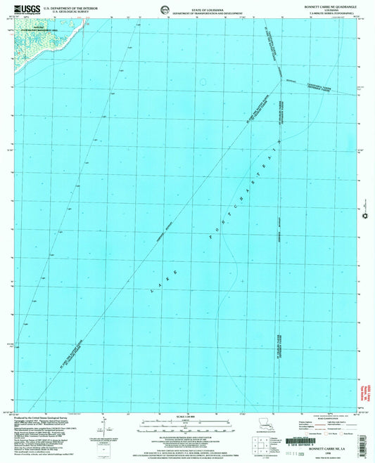 Classic USGS Bonnett Carre NE Louisiana 7.5'x7.5' Topo Map Image