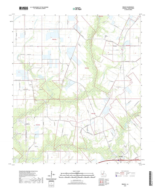 Branch Louisiana US Topo Map Image