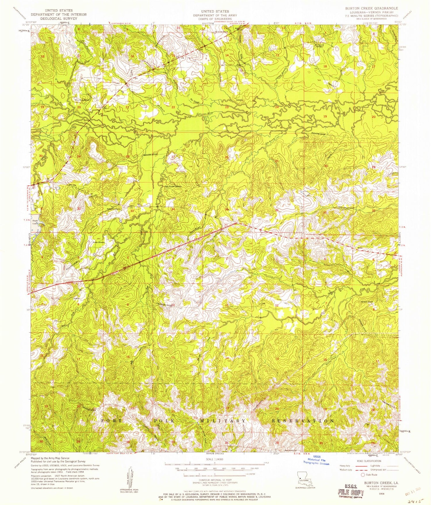 Classic USGS Simpson South Louisiana 7.5'x7.5' Topo Map Image