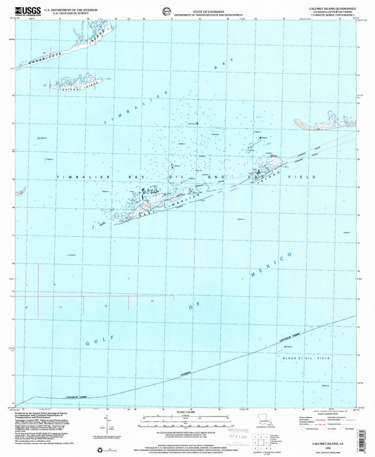 Classic USGS Calumet Island Louisiana 7.5'x7.5' Topo Map Image