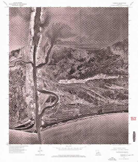 Classic USGS Cameron Louisiana 7.5'x7.5' Topo Map Image