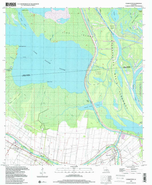 Classic USGS Charenton Louisiana 7.5'x7.5' Topo Map Image