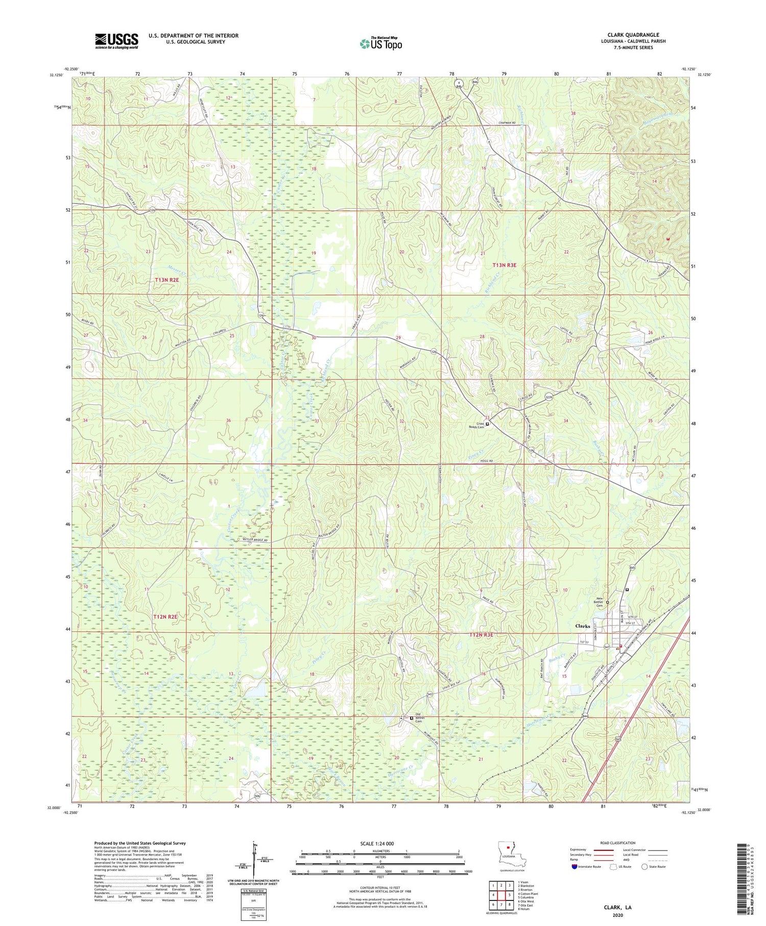 Clark Louisiana US Topo Map Image