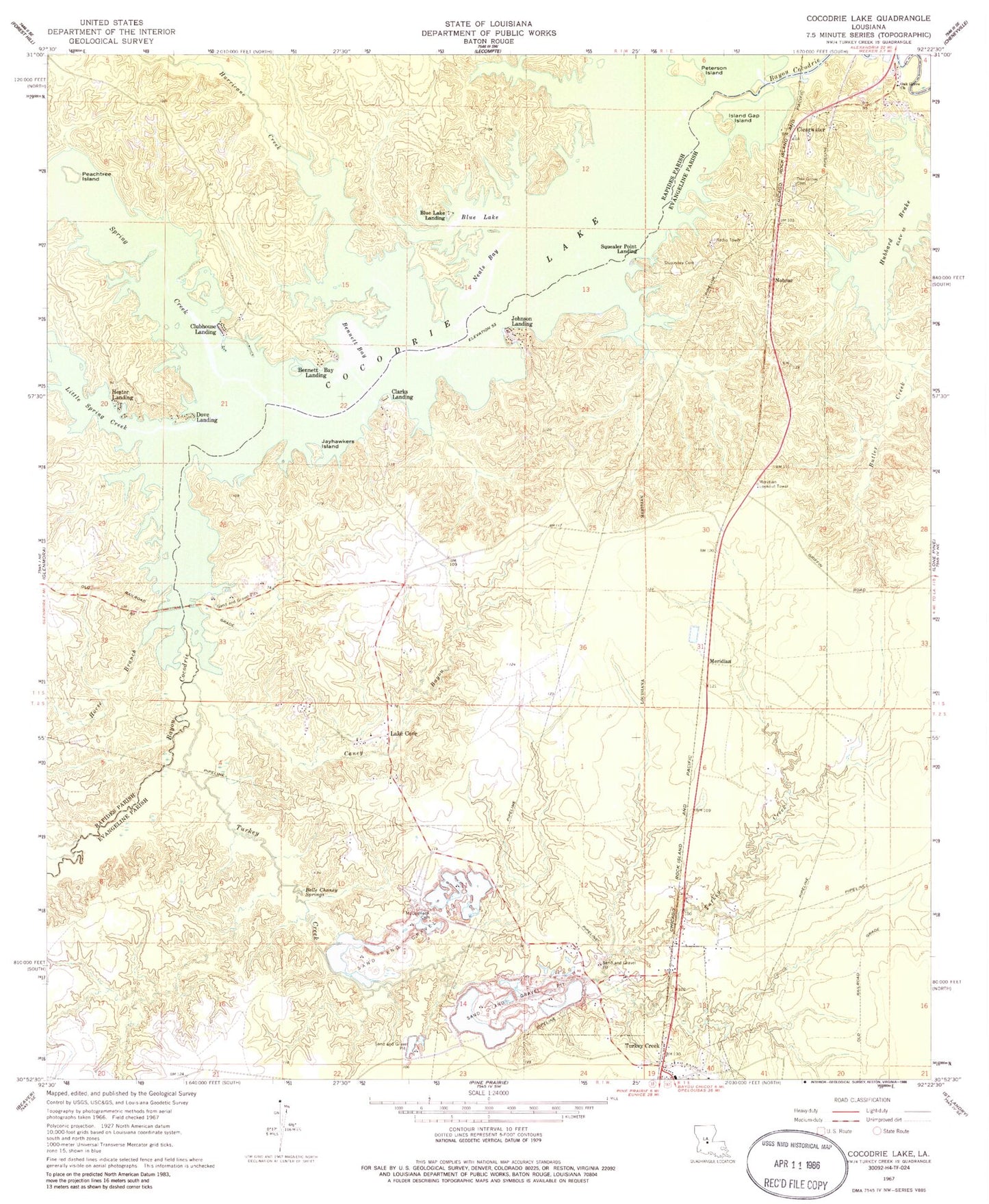 Classic USGS Cocodrie Lake Louisiana 7.5'x7.5' Topo Map Image