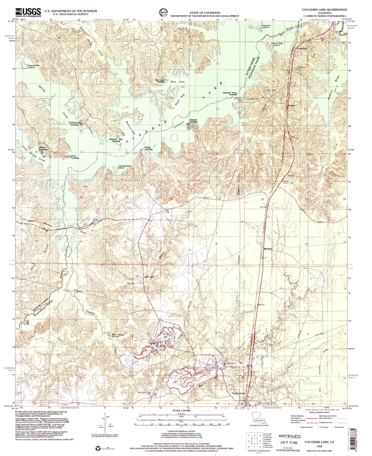 Classic USGS Cocodrie Lake Louisiana 7.5'x7.5' Topo Map Image