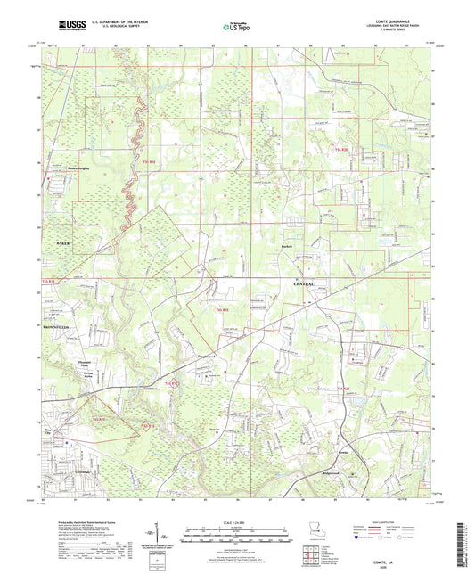 Comite Louisiana US Topo Map Image