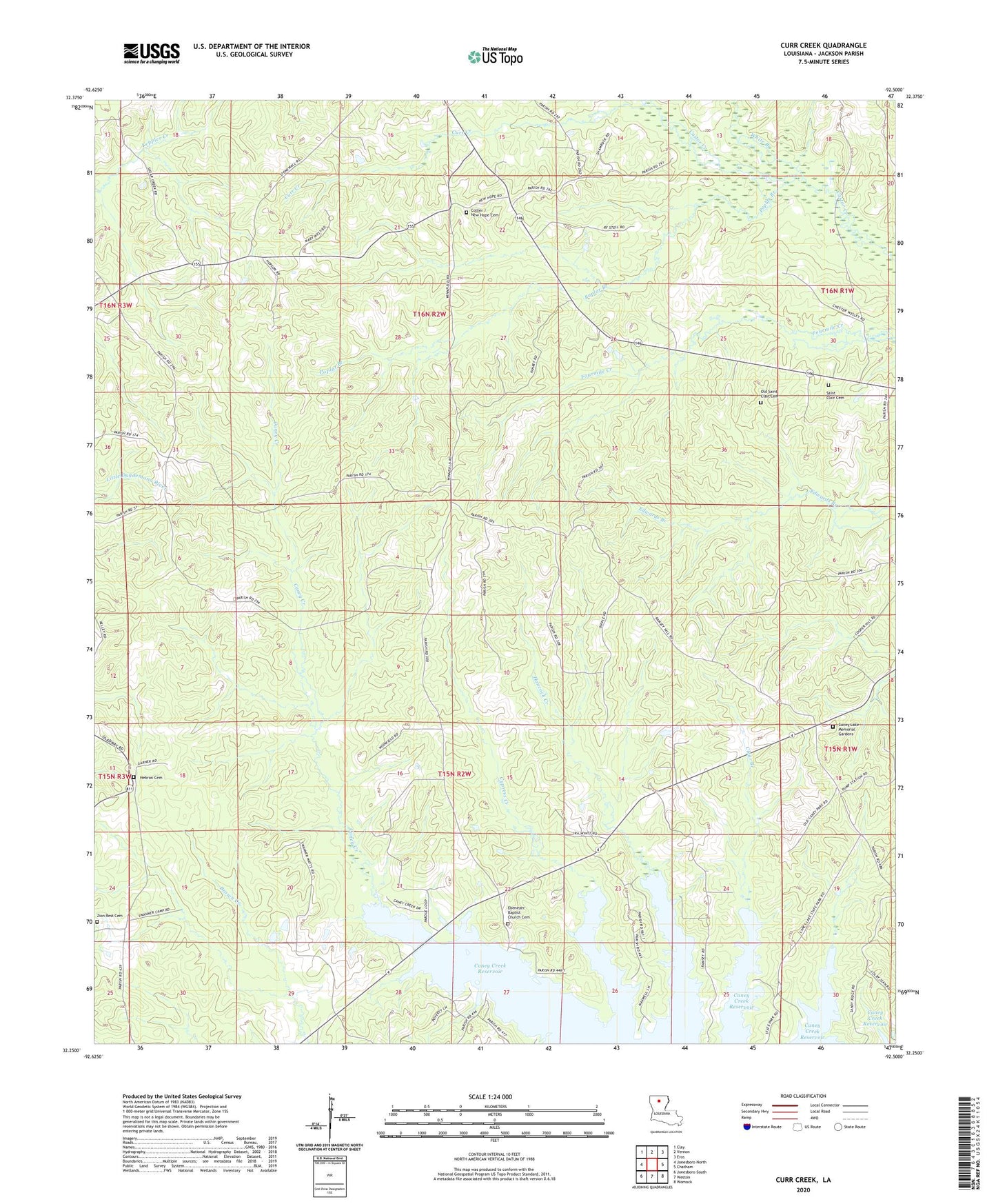 Curr Creek Louisiana US Topo Map Image