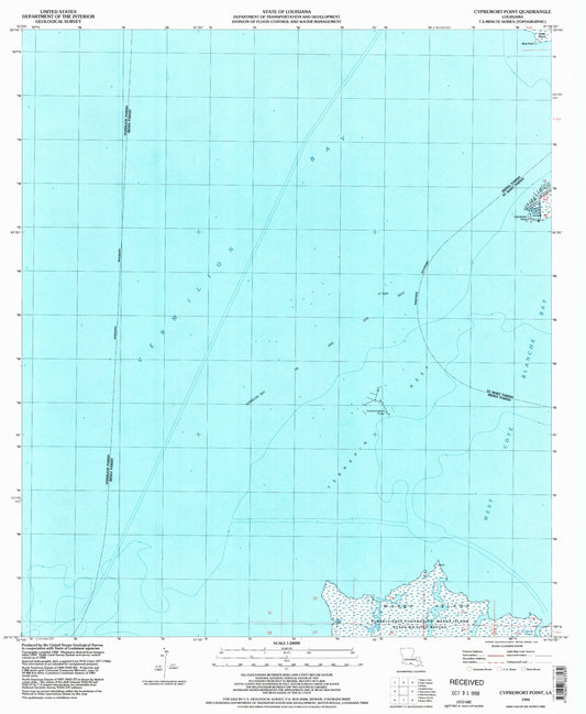 Classic USGS Cypremort Point Louisiana 7.5'x7.5' Topo Map Image