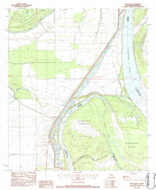 Classic USGS Deer Park Louisiana 7.5'x7.5' Topo Map Image