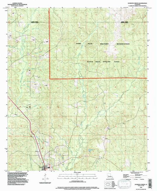 Classic USGS Dowden Creek Louisiana 7.5'x7.5' Topo Map Image