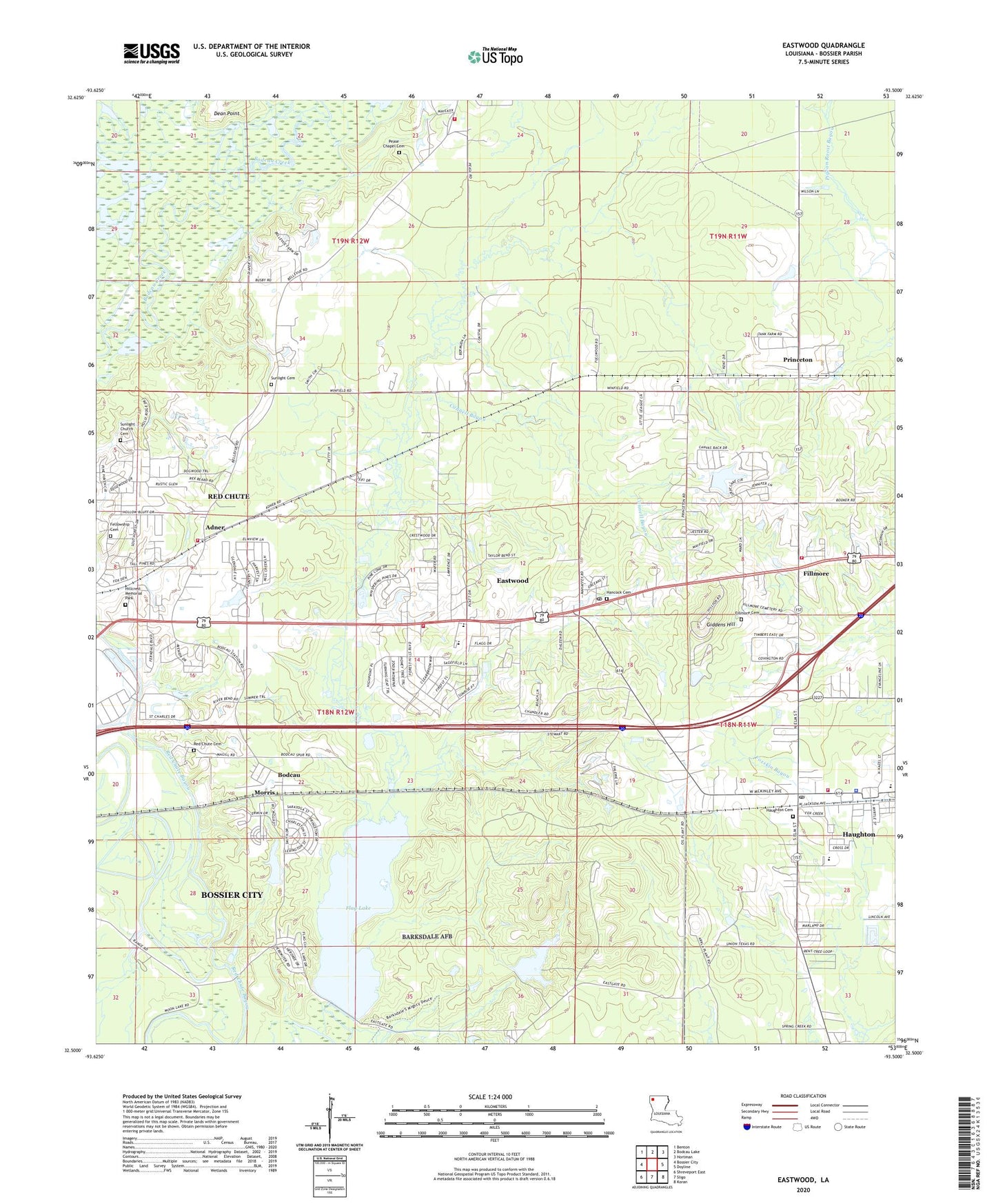 Eastwood Louisiana US Topo Map Image