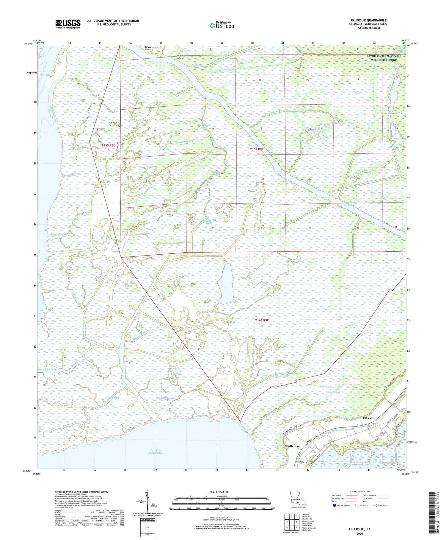 Ellerslie Louisiana US Topo Map Image