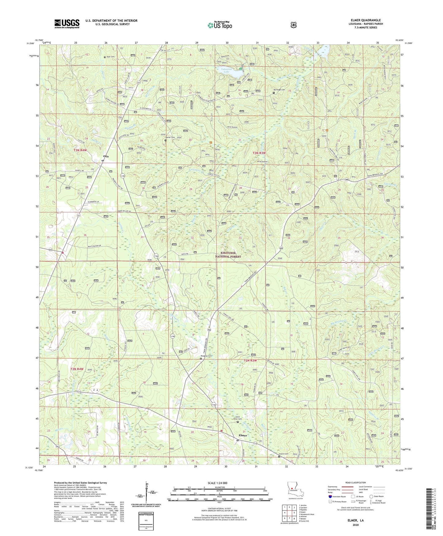 Elmer Louisiana US Topo Map Image