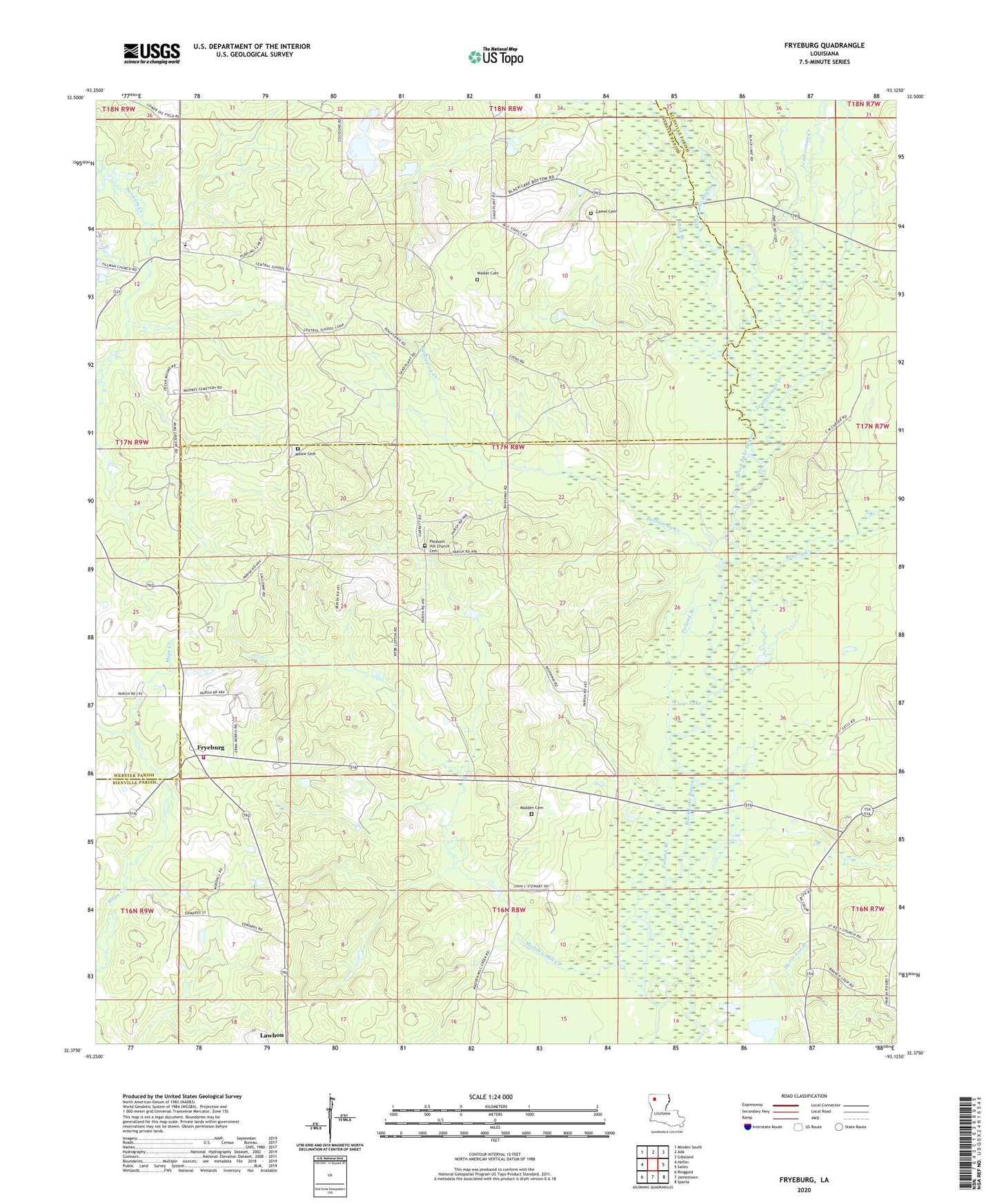 Fryeburg Louisiana US Topo Map Image