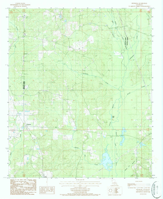 Classic USGS Fryeburg Louisiana 7.5'x7.5' Topo Map Image