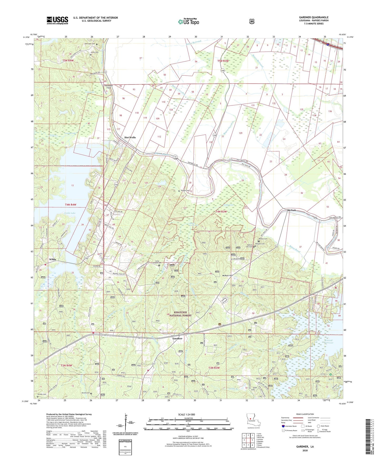 Gardner Louisiana US Topo Map Image