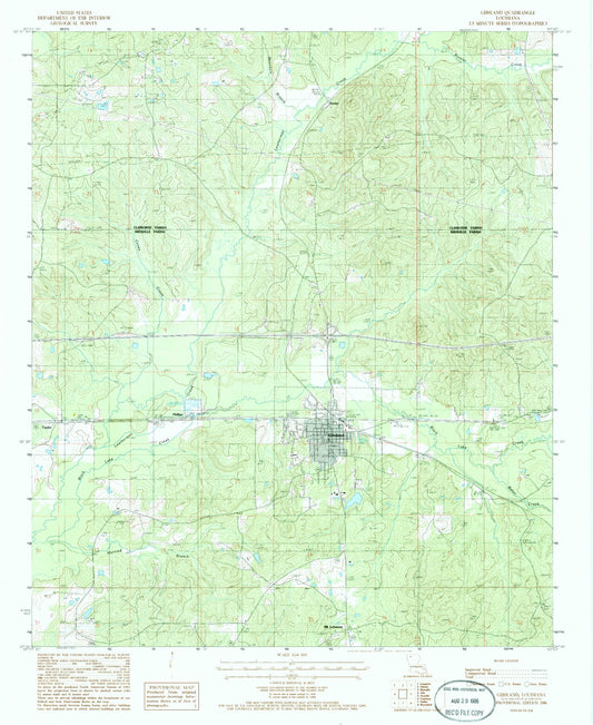 Classic USGS Gibsland Louisiana 7.5'x7.5' Topo Map Image
