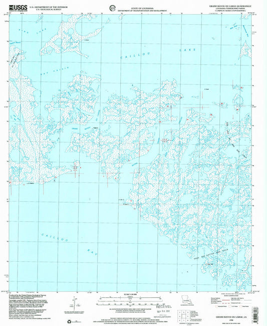 Classic USGS Grand Bayou du Large Louisiana 7.5'x7.5' Topo Map Image