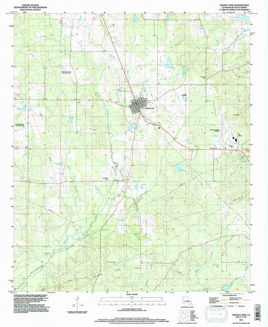 Classic USGS Grand Cane Louisiana 7.5'x7.5' Topo Map Image