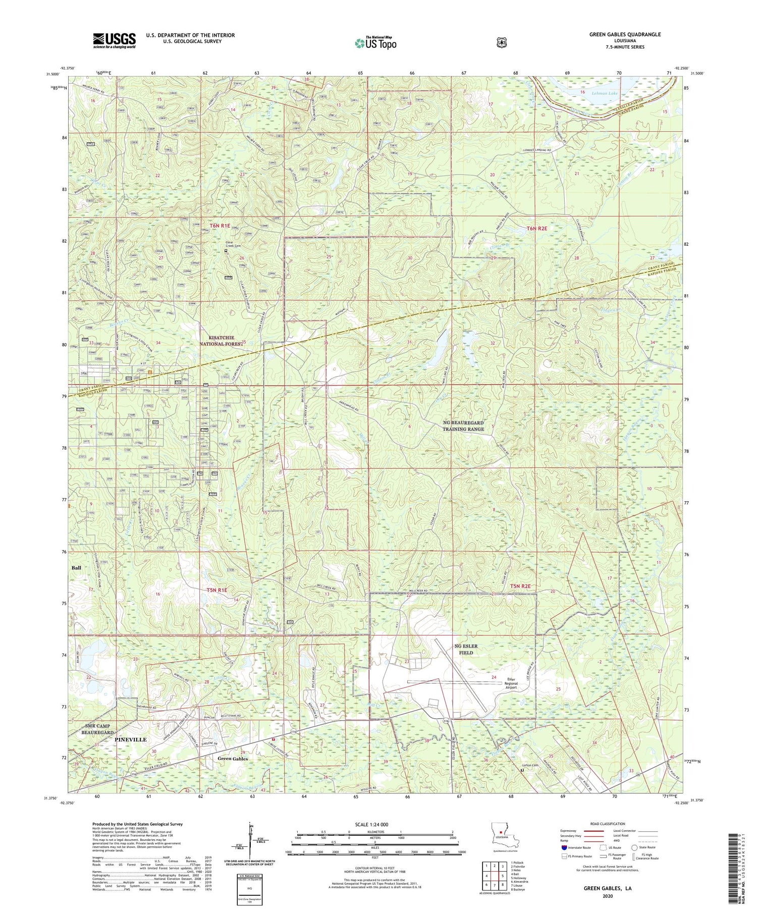 Green Gables Louisiana US Topo Map Image