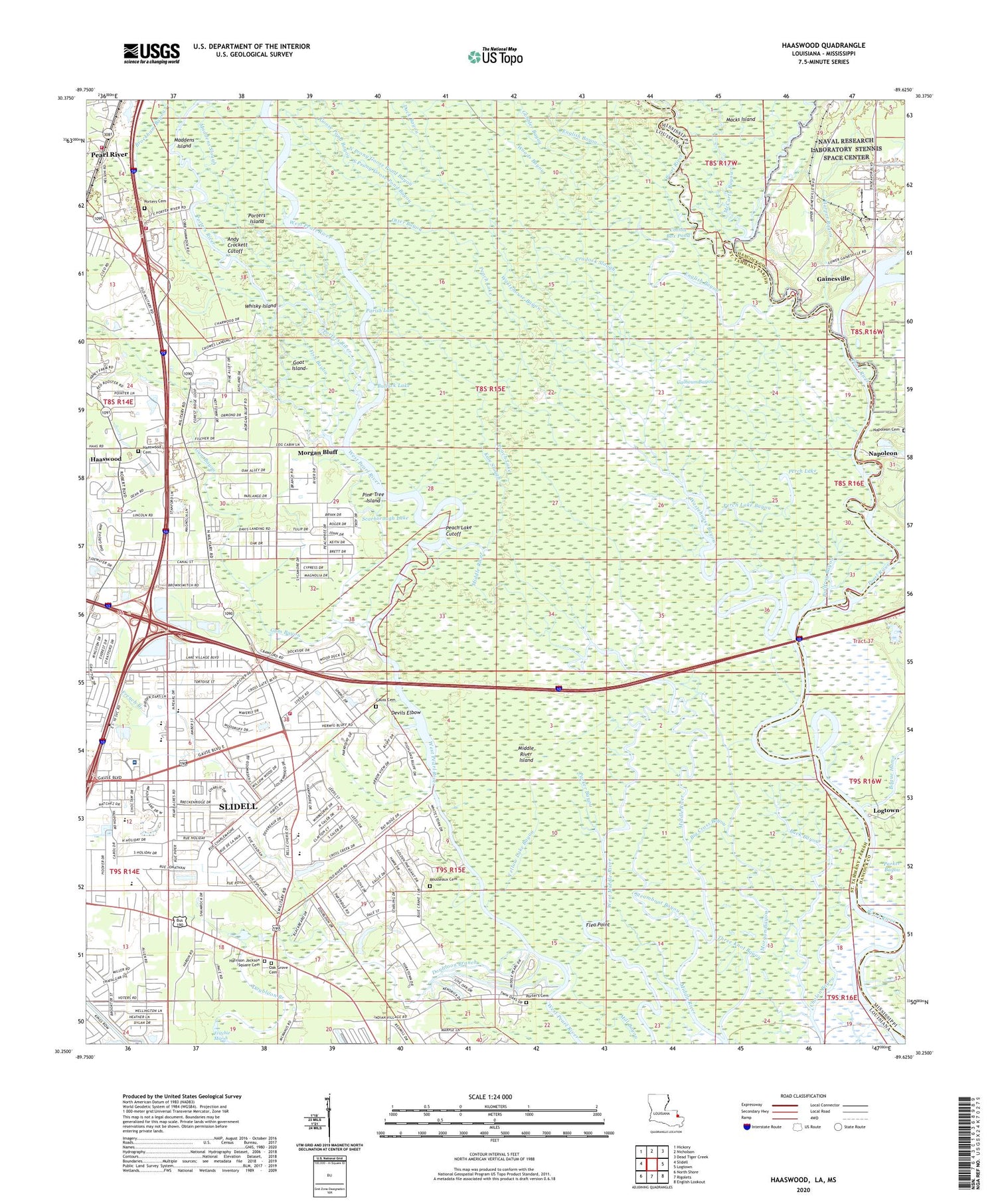 Haaswood Louisiana US Topo Map Image