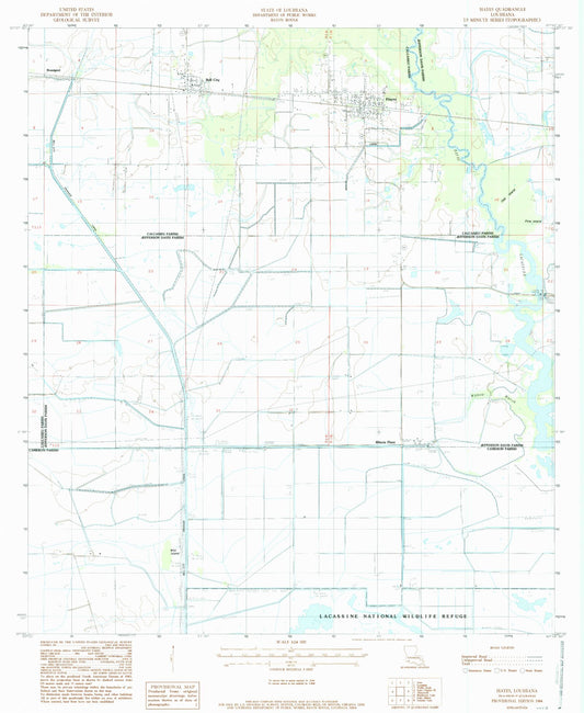 Classic USGS Hayes Louisiana 7.5'x7.5' Topo Map Image