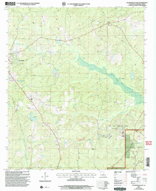 Classic USGS Haynesville East Louisiana 7.5'x7.5' Topo Map Image