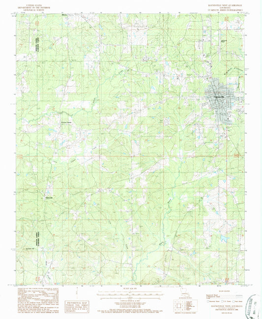 Classic USGS Haynesville West Louisiana 7.5'x7.5' Topo Map Image