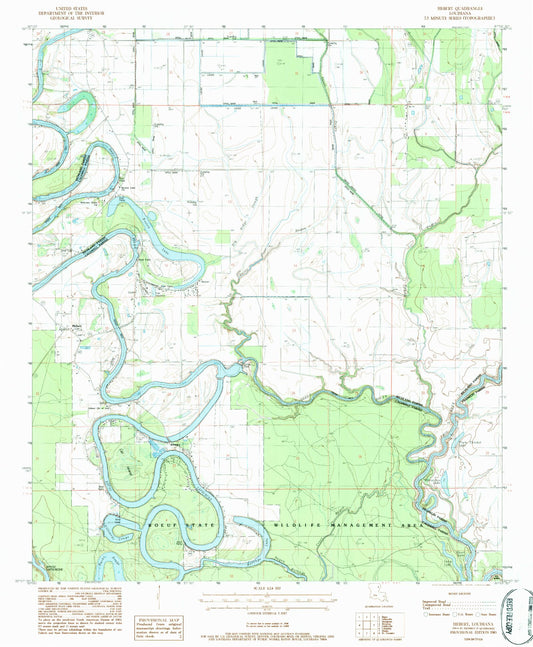 Classic USGS Hebert Louisiana 7.5'x7.5' Topo Map Image